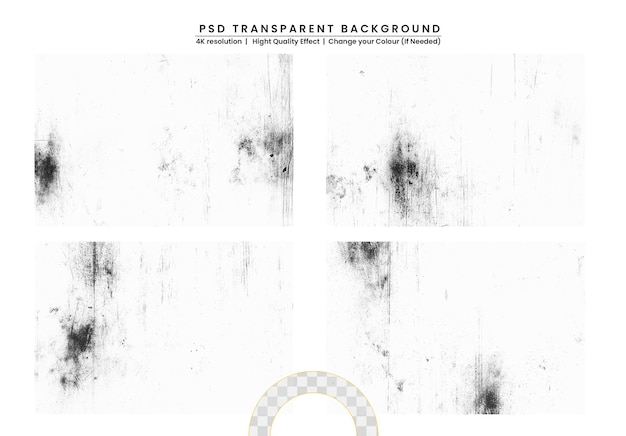 PSD black grunge poster on transparent background