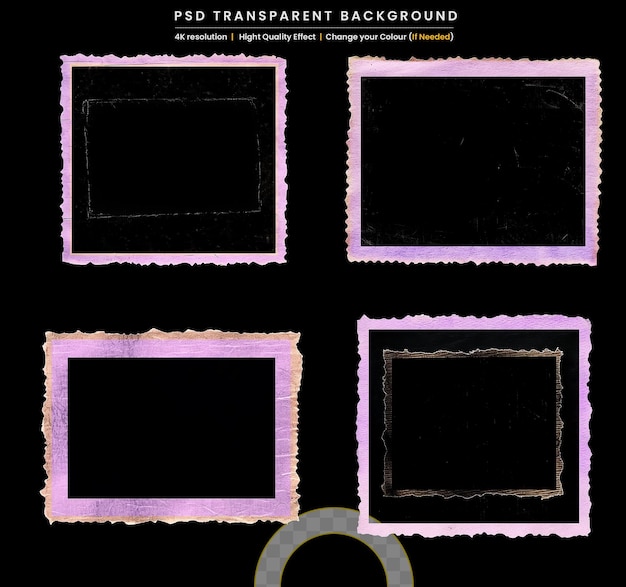 PSD poster grunge nero su sfondo trasparente