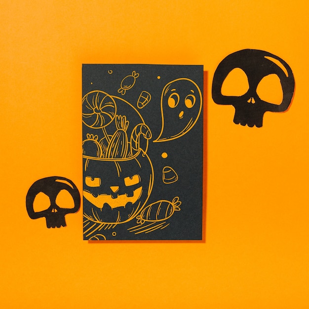 PSD black halloween cover mockup