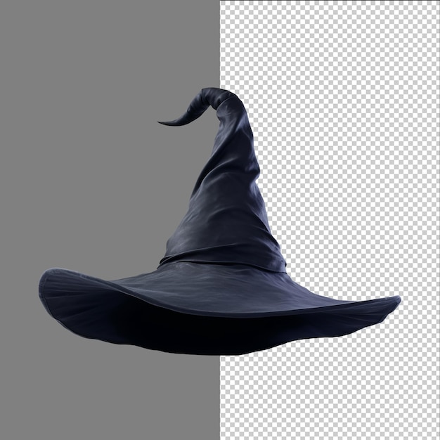 PSD 透明な背景に隔離された黒いハロウィーンウィッチハット png psd