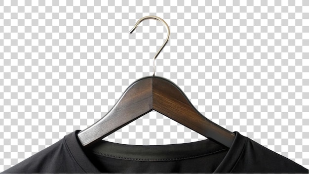 Black hanger on black shirt isolated on transparent background