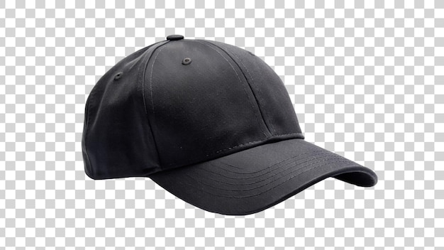 PSD cappello da baseball nero isolato su sfondo trasparente