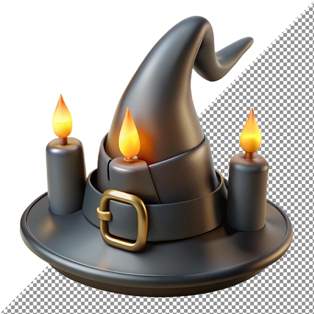 a black hat with a black hat and a black hat with a gold buckle