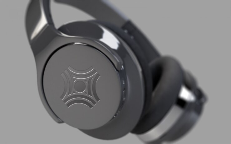 Black Headphone on grey
