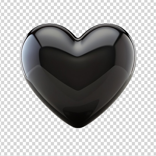 Black heart on transparent background