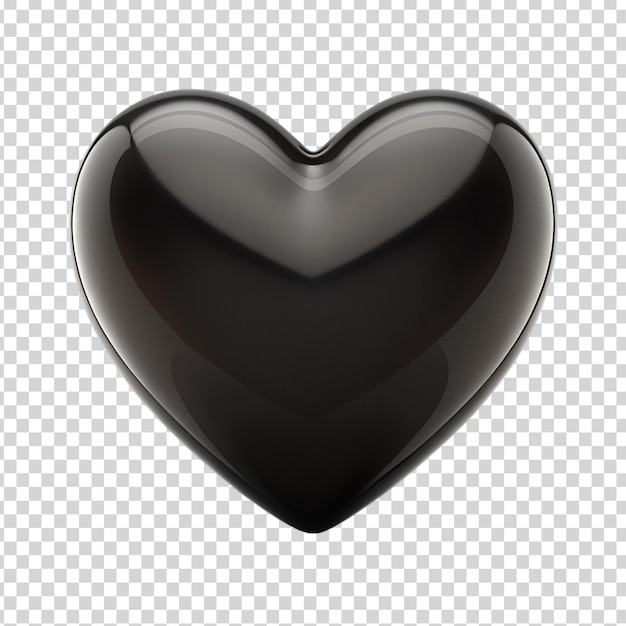 PSD black heart on transparent background