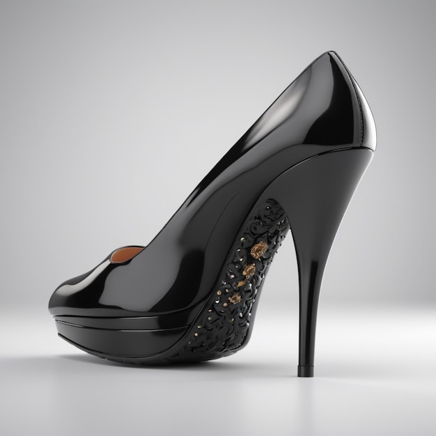 Black heel psd on a white background