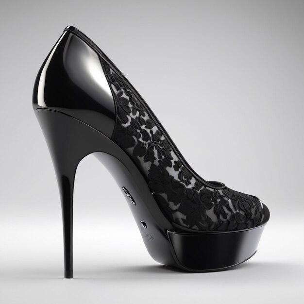 Black heel psd on a white background