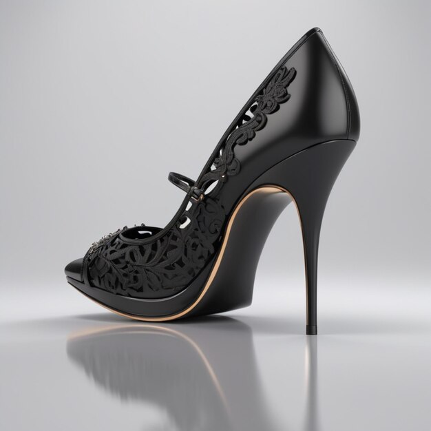 PSD black heel psd on a white background