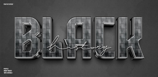 Black history 3d editable text effect