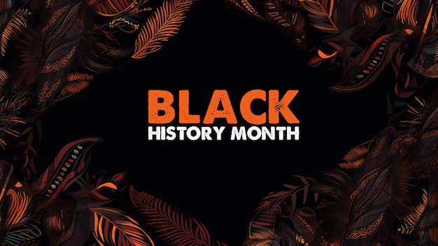 Black history month banner or background and template