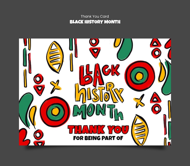 PSD black history month card template design