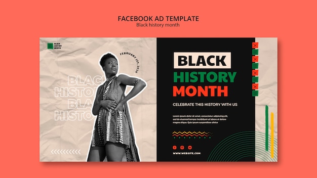 PSD black history month celebration facebook template