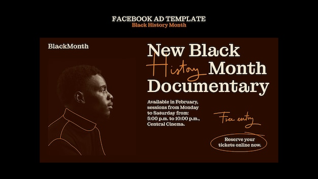Black history month celebration facebook template