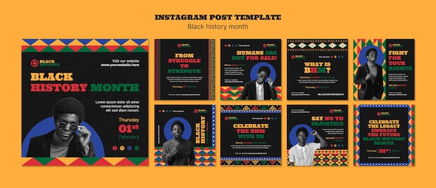 Black history month celebration  instagram posts