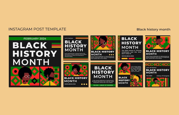 PSD black history month celebration instagram posts