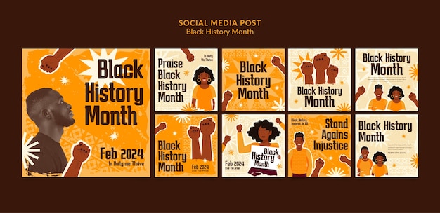 PSD black history month celebration instagram posts