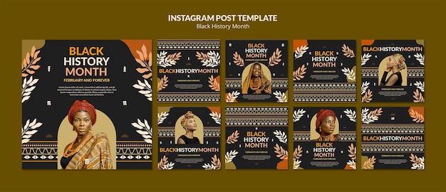 PSD black history month celebration instagram posts