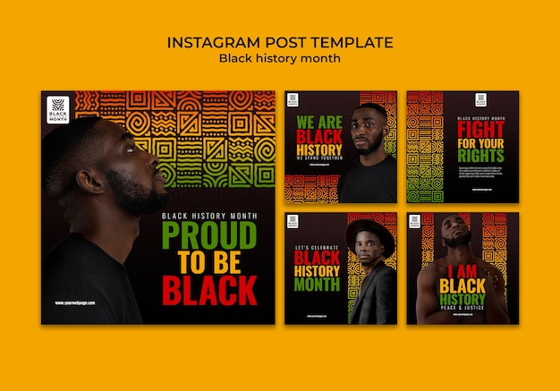 PSD black history month celebration instagram posts