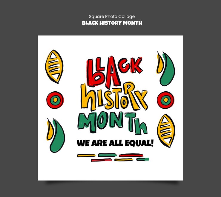 PSD black history month collage template design