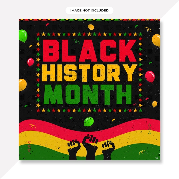 PSD black history month horizontal banner.black history month background or african american history