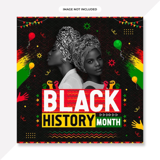 PSD black history month horizontal banner.black history month background or african american history