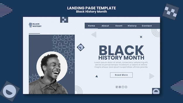 Black history month landing page design