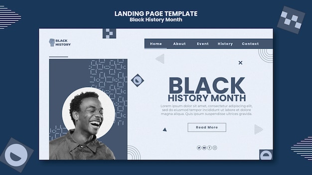 Design della pagina di destinazione del mese della storia nera