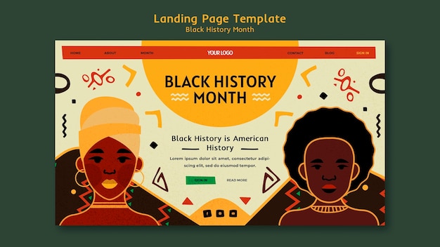Modello di pagina di destinazione del mese della storia nera