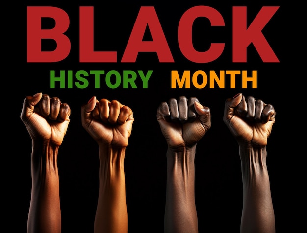 Black history month rise hand