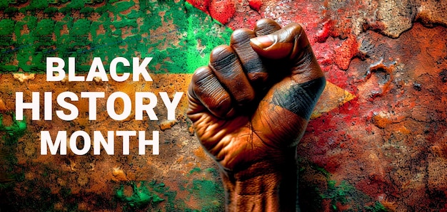 PSD black history month rise hand