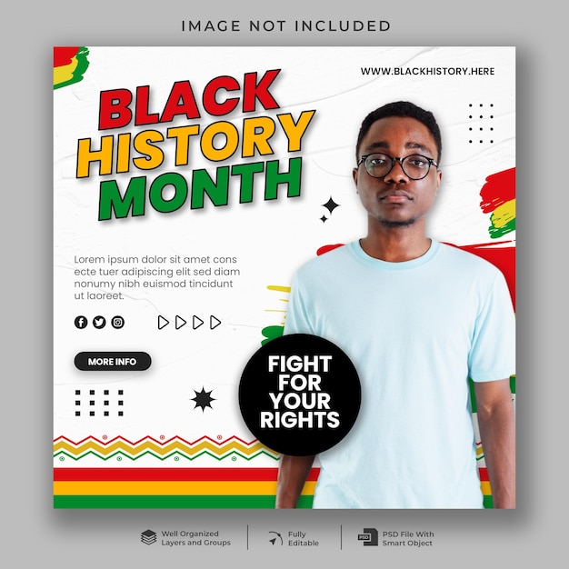 PSD black history month social media banner template