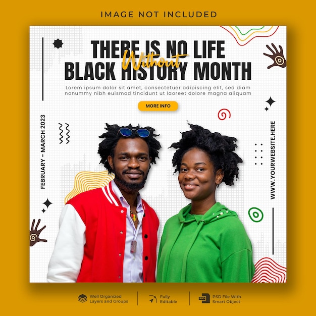 Black history month social media banner template