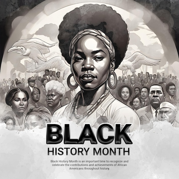 PSD black history month social media feed post template banner