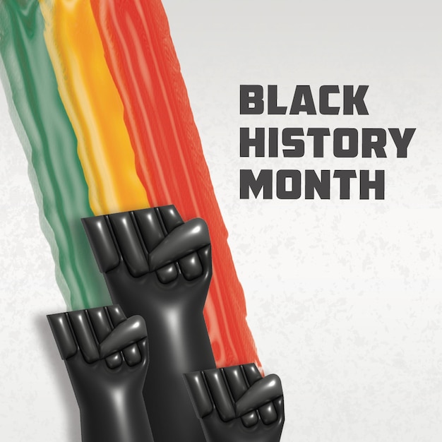 PSD black history month social media post met zwarte hand