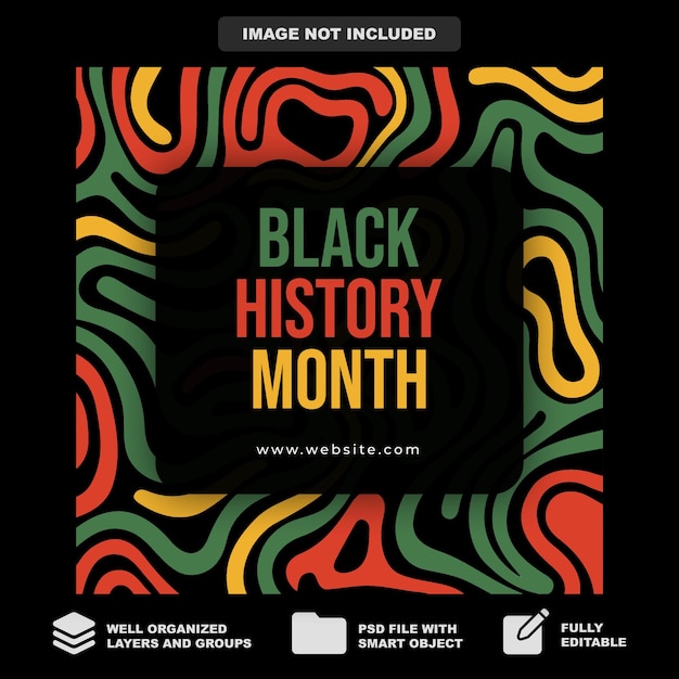 흑인 역사 달 소셜 미디어 포스트 템플릿