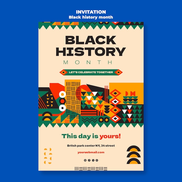 PSD black history month template design