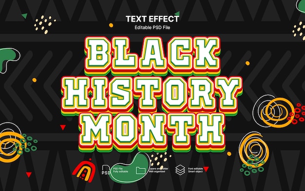 PSD black history month text effect