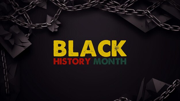 PSD black history month with broken chain concept social media post template