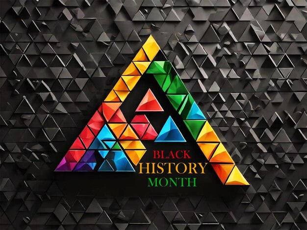 Black history month with colorful triangle pattern background