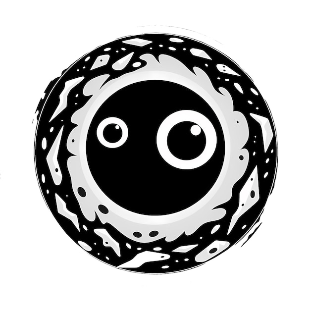 Black hole kawaii sticker png transparent file