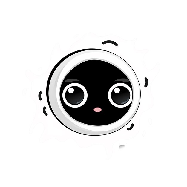 PSD black hole kawaii sticker png transparent file