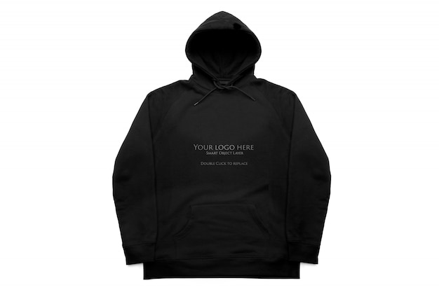 Black Hoodie Isolate Mockup, Front View