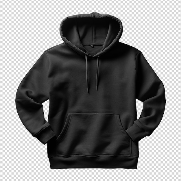 PSD hoodie nero isolato su sfondo trasparente png