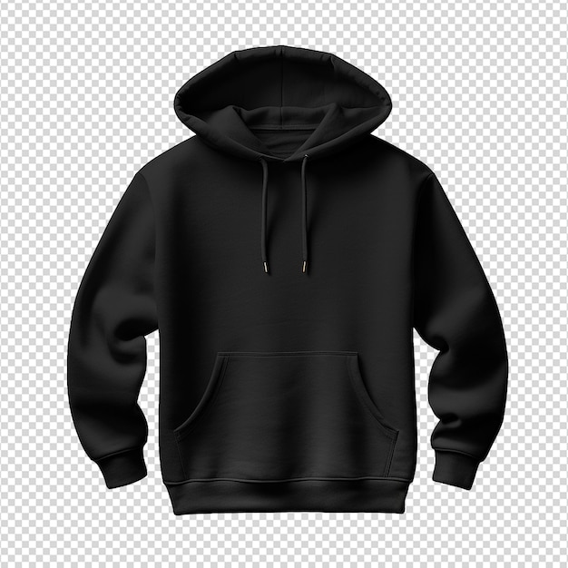 PSD black hoodie isolated on transparent background png