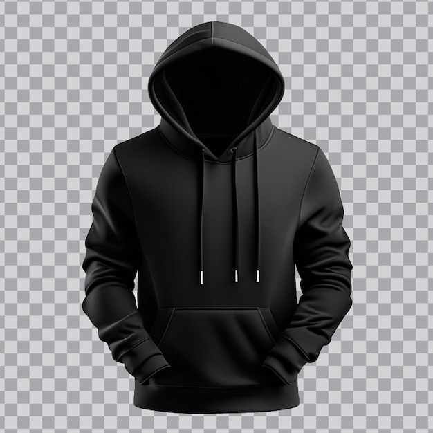 PSD black hoodie mockup design png transparent background