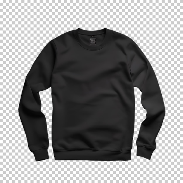 Black hoodie mockup isolated on transparent background