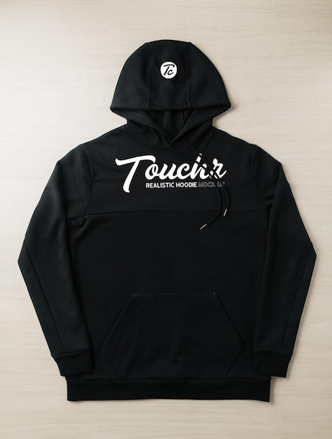 Mockup manica lunga felpa con cappuccio nera