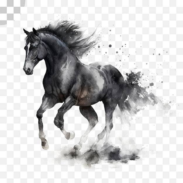 Black horse transparent background