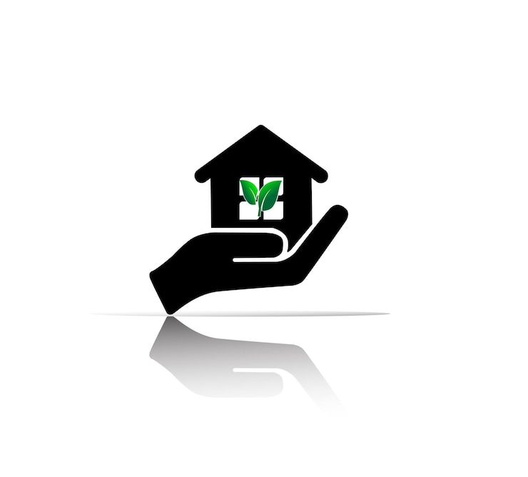 PSD black house icon vector minimalist handheld home dla niedrogiego mieszkania i marki ecovillage